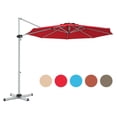 thumbnail image 2 of Costway Parasol Déporté de Patio 11 Pieds Rotation à 360 Degrés Inclinaison en Aluminium Rouge, 2 of 10