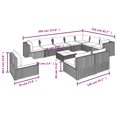 thumbnail image 4 of vidaXL 11 Piece Garden Lounge Set with Cushions Poly Rattan Black, 4 of 5