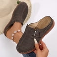 thumbnail image 2 of Sabots pour Femmes Mules à Enfiler Bout Fermé Sabot Boucle Décor Ajouré Respirant Confortable Mule Compensée Café, 2 of 9