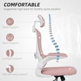 thumbnail image 4 of HOMCOM Chaise de Bureau Ergonomique, Chaise de Bureau avec Soutien Lombaire, Rose, 4 of 10