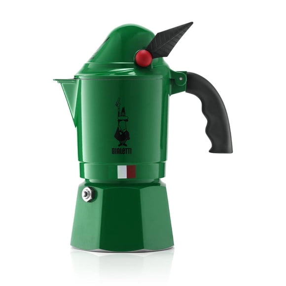 Bialetti - Moka Express Alpina: Iconic Stovetop Espresso Maker, Moka Pot 3 Cups (4.3 Oz - 130 Ml), Aluminium, Green