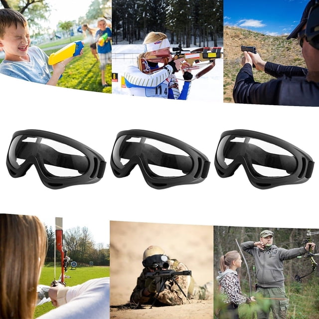 Riforla Verres de Ski à Lentille Transparente Lunettes Anti-Impact pour Cyclisme Randonnée et Utilisation Coupe-Vent Noir
