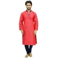 thumbnail image 1 of Atasi Ensemble Kurta Pyjama de Fête Pêche pour Homme, Chemise Dupion Longue - Grand, 1 of 7