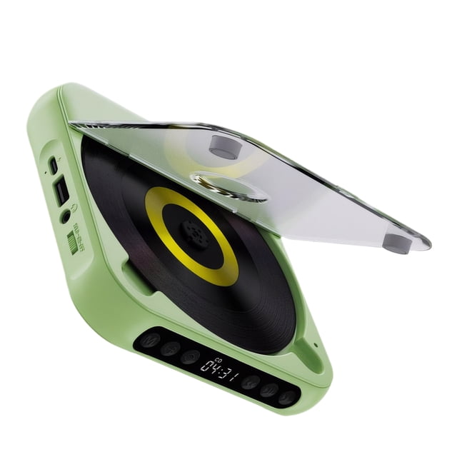 yingyy Lecteur CD Bluetooth avec Écouteurs pour Lecteur CD Sans Fil Portable MP3 Vert