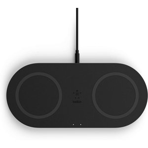Belkin BoostCharge 10W Fast Dual Wireless Charging Pad, Includes QuickCharge 3.0 Wall Charger and Cable, Case