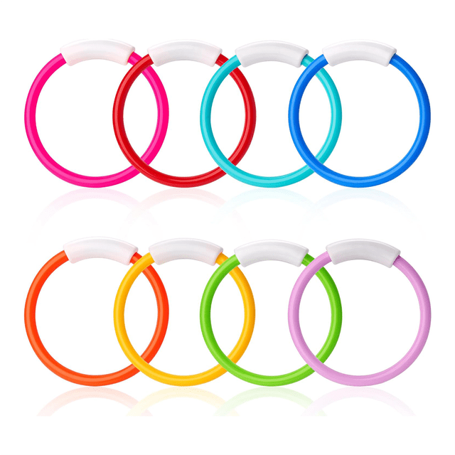 8PCS Pool Toys, Colorful Pool Rings for Kids, Underwater Training, Swimming Pool Dive Ring Toy for Kids
