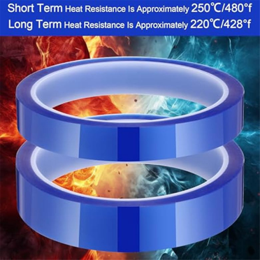 24Rolls 10mm&20mmx33m Heat Tape Heat Resistant Tape for Sublimation Heat Transfer Tape for Heat Sublimation Press Vinyl