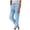 Light Blue, variant on LOVZFMLL Women's Pants, Spring Solid Color Elastic Waist Linen Versatile Straight Leg Casual Wide Leg Pants White, L