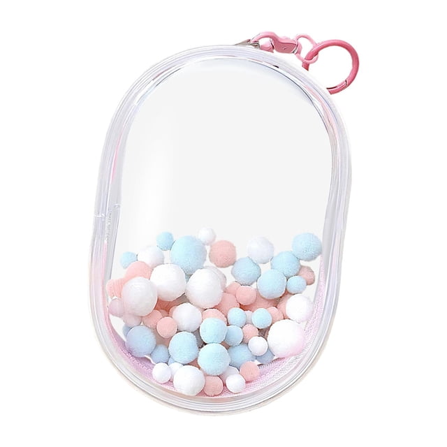 TISHITA Sac d'Exposition Transparent pour Figurines, Étui de Rangement Antipoussière pour Mini Figurines pour Poupée de 15/20 cm Rose G avec Balles