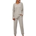 thumbnail image 2 of Innerwin Loungwear Elastic Waist Ladies Nightwear Sleep Drawstring With Pockets Sleepwear Gray XL, 2 of 6