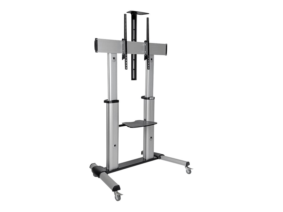 Eaton Tripp Lite Series Support TV Roulant Robuste, Hauteur Ajustable, Écrans 60 Pouces - 100 Pouces - Chariot - pour Panneau Plat / Tableau Blanc / Cahier / Équipement AV - Aluminium, Acier - Noir, Argent - Taille d'Écran : 60 Pouces-100 Pouces