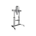 thumbnail image 1 of Eaton Tripp Lite Series Support TV Roulant Robuste, Hauteur Ajustable, Écrans 60 Pouces - 100 Pouces - Chariot - pour Panneau Plat / Tableau Blanc / Cahier / Équipement AV - Aluminium, Acier - Noir, Argent - Taille d'Écran : 60 Pouces-100 Pouces, 1 of 7