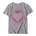 thumbnail image 5 of Meichang T-Shirt pour Femmes Joyeuse Saint-Valentin Chandails Cœur d'Amour T-Shirt Graphique Hauts Mignons Hauts T-Shirts de Fête Manches Courtes Col Rond T-Shirts Mode 2025, 5 of 5