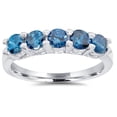 thumbnail image 1 of 3/4ct Blue Diamond Wedding Ring 14K White Gold, 1 of 4