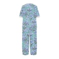 thumbnail image 3 of Birdeem Ensemble Deux Pièces pour Femmes d'Été Imprimé, Haut Court à Manches Mi-Longues à Col Rond + Pantalon Décontracté, Ensemble de Détente, 3 of 5