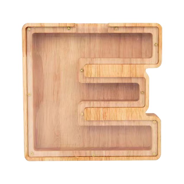 Birdeem Personalized Wooden Name Money Box Wooden Deposit Box Twenty Six English Letters