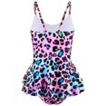 thumbnail image 4 of Girls Swimsuits One Piece Swimming Bathing Suit Sleeveless Ruffle Floral Pattern Girl Bathing Suit 4-5 Years, 4 of 4