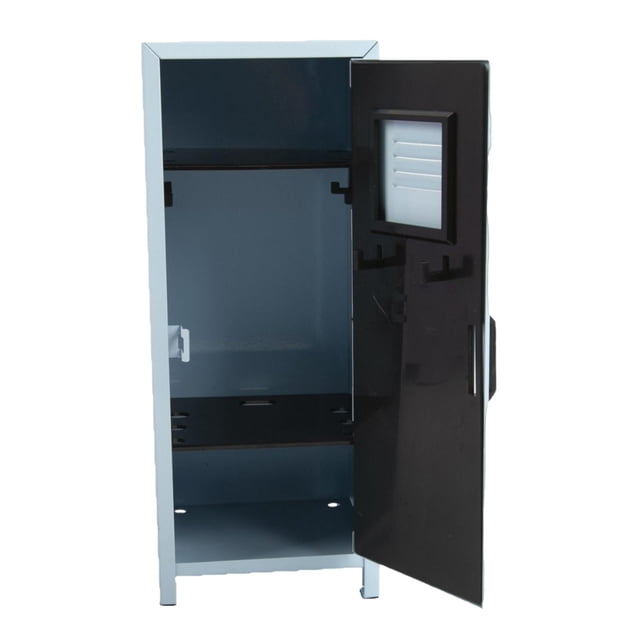 GROWTH TANK Mini Locker Cute Metal with Lock and Key Desk Cabinet for Cards Toys Makeups blue