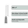 thumbnail image 2 of Elimedical Veterinary Hypodermic Syringe, Poly Hub 22G x 1", 100pcs/box NDL2225, 2 of 7