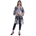 thumbnail image 1 of Moomaya Long Sheer Shrug Printed Open Front Beach Coverup Summer Cardigan, 1 of 8