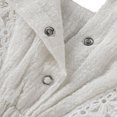 thumbnail image 3 of Baby Lace Little Flying Sleeve One-Piece Romper + Headscarf Female Baby Linen Back Button Lace Edge Romper  Two-Piece Set, 3 of 15