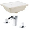 thumbnail image 1 of 18.25-in. W Rectangle Bathroom Undermount Sink Set In White - Chrome Hardware AI-22770, 1 of 8