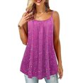 thumbnail image 3 of facefd Femmes Pois Imprimé Encolure Carrée Sans Manches pour Camisole Haut Violet TTG, 3 of 4