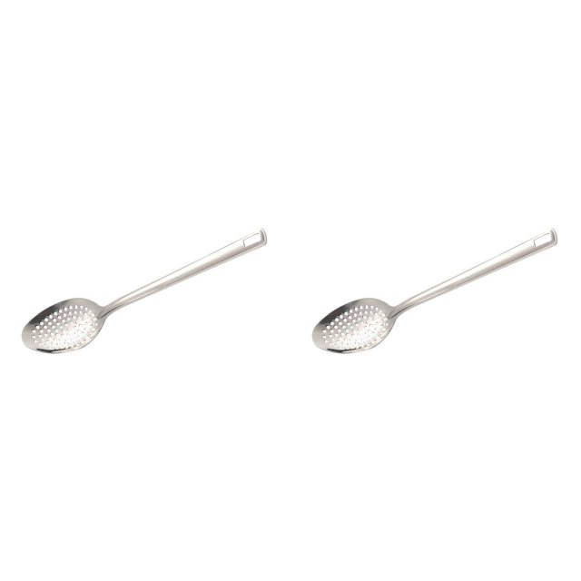 2-Pack Stainless Steel Cooking Spoon Set, Large Solid & Slotted Serving Spoons
