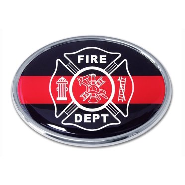 Elektroplate Fire Department Maltese Cross All Metal Emblem for Cars, Trucks, and All Auto | Universal Fit at 3.6" x 2.5" | Weatherproof
