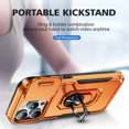 thumbnail image 3 of for iPhone 14 Pro Max Hard Case, with Camera Cover & Kickstand Holder, Built-in 360°Rotate Ring Stand Anti-scratch Drop Protection Magnetic Phone Case for Apple iPhone 14 Pro Max - Orange, 3 of 7