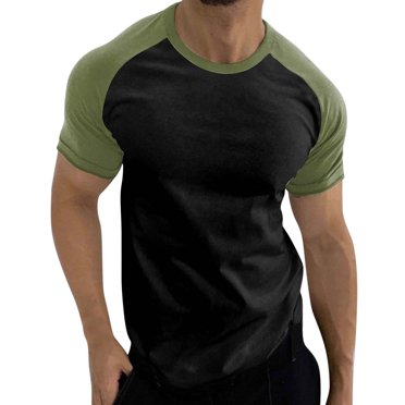 Ketyyh-chn99 Chemise de Plage Homme 2024 Été Mode Chemise de Plage Ajustée T-Shirt Uni avec Poche Vert Armée,3TG