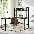 thumbnail image 4 of Costway Bureau d'Angle en L de 55 Po pour Ordinateur avec Huche, Noir, 4 of 10