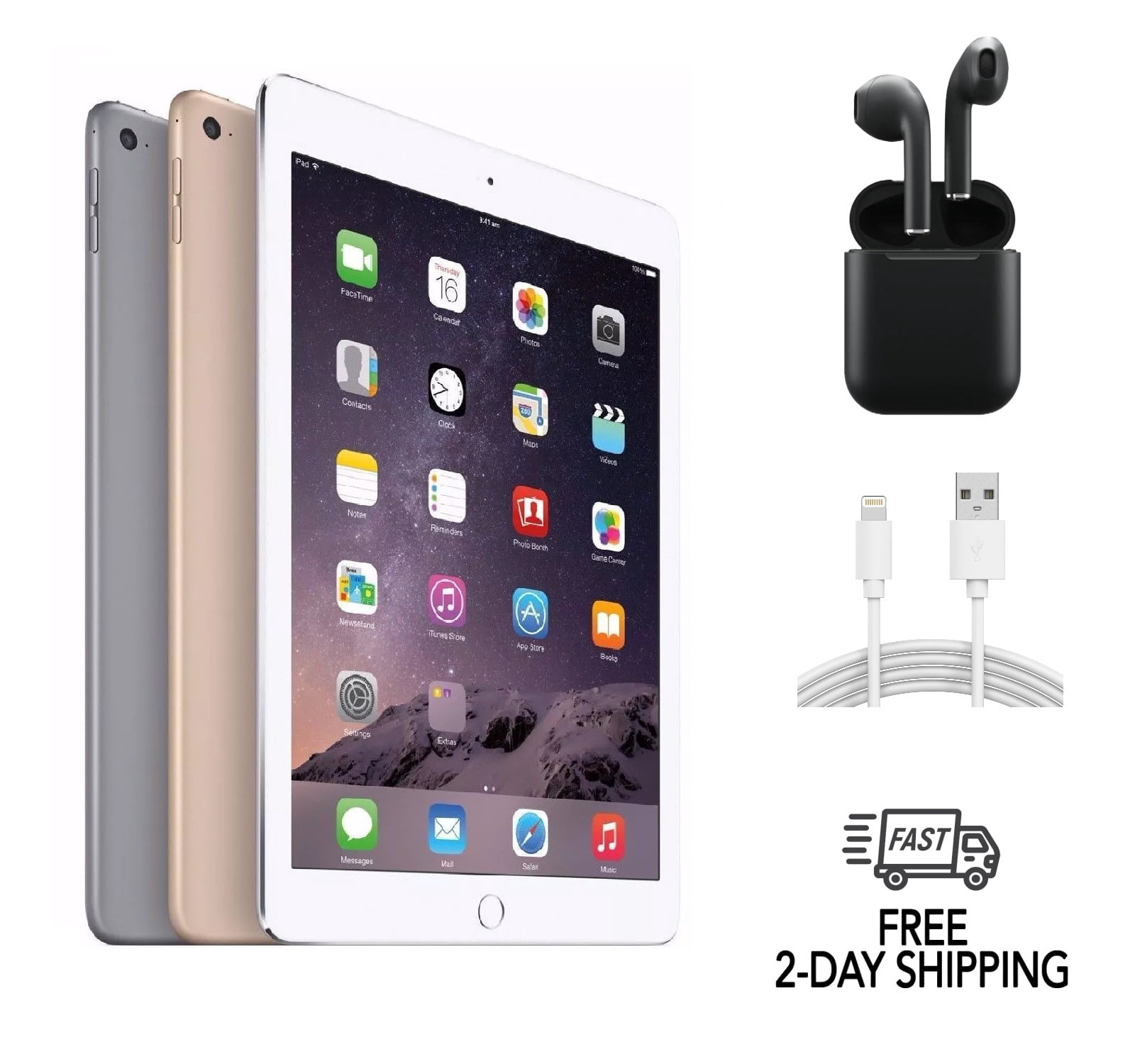 iPad Air 2 Apple Remis à Neuf A1566 (Wi‐Fi) 16 Go Or (Grade A+)