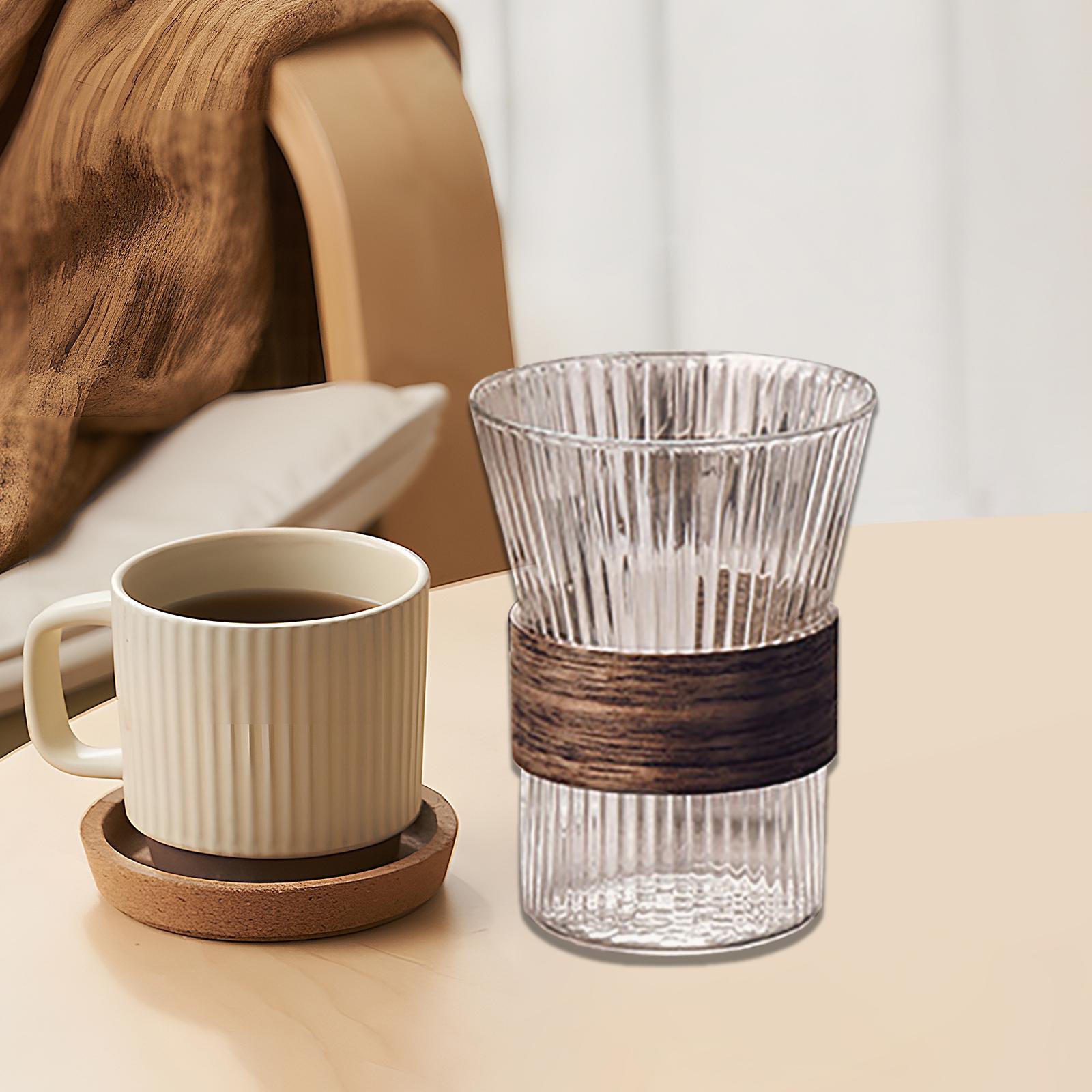 Glass Cup Beer Glass Textured Glass Drink Cup for Juice Iced Coffee