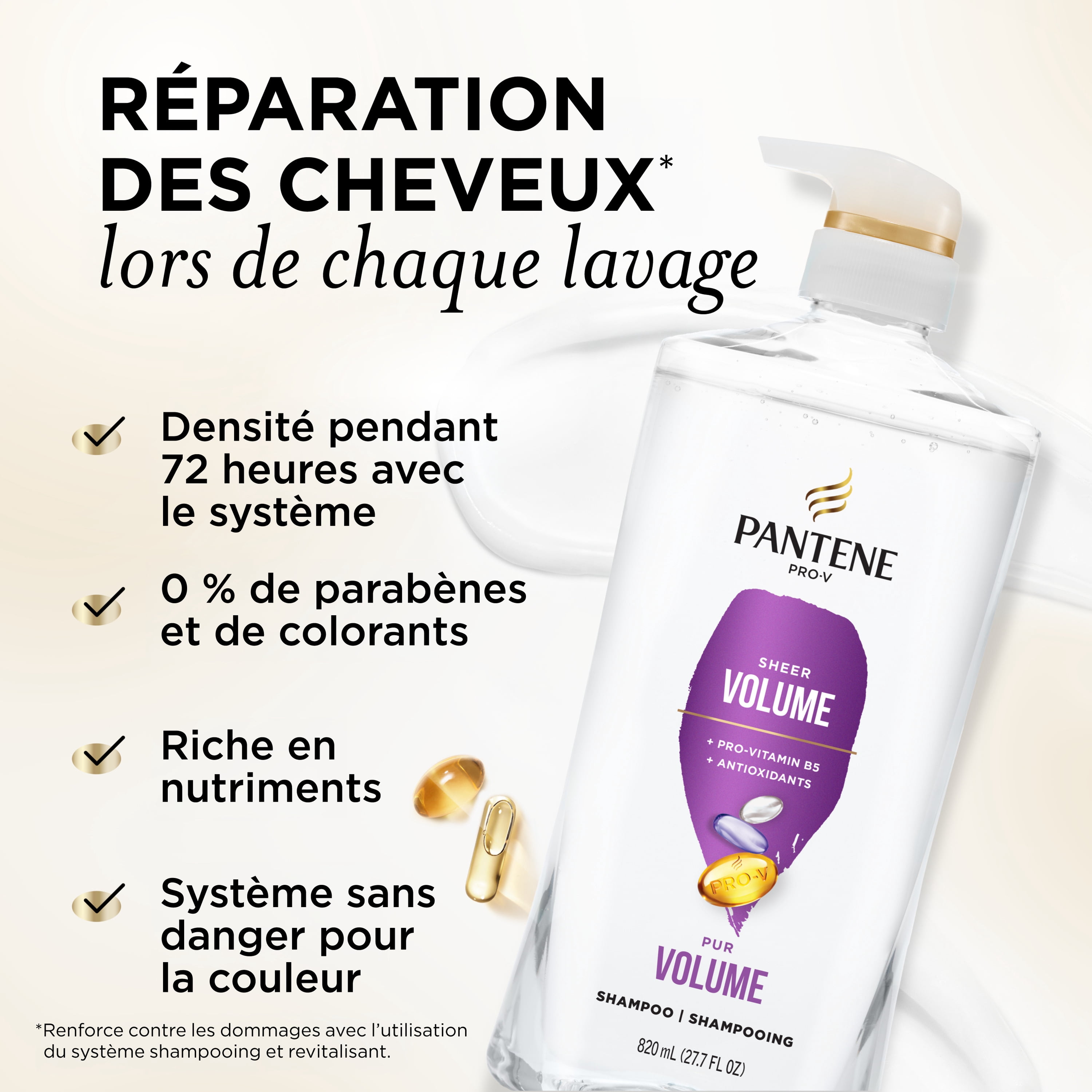 Revitalisant Réparateur enProfondeur Pantene, Masque Capillaire, Perles Fondantes Pro-V, Miracle Rescue, Réparation Des Dommages, Pour Des Cheveux Forts, Brillants et Sains, 237 mL