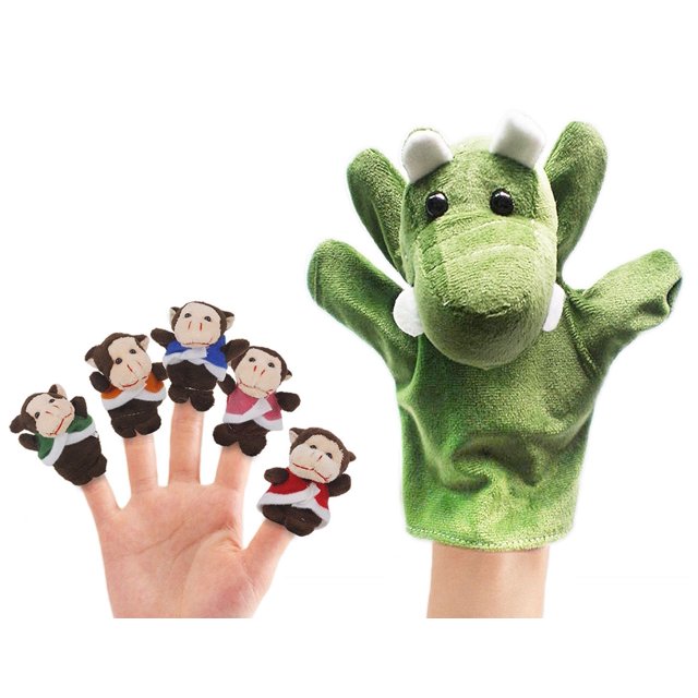 6 Pcs Marionnettes en Peluche à Doigt Five Little Monkeys Assises dans un Arbre