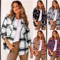 thumbnail image 1 of REDHOTYPE Nouvelle Mode Veste à Col Polyvalent Cardigan Décontracté Chemise à Carreaux Manches Longues, 1 of 6