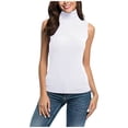 thumbnail image 1 of tarylea Womens Sleeveless Tops Plus Size High Neck Tank Tops Slim Fitted Undershirt Basic Layer Tees, 1 of 5