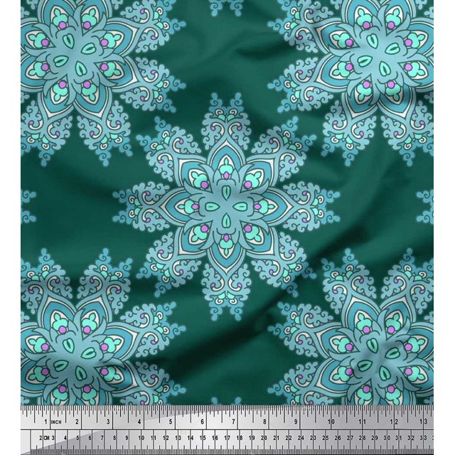 Soimoi Rayon Fabric Mandala Decorative Printed Craft Fabric by The Yard 42 Inch Wide