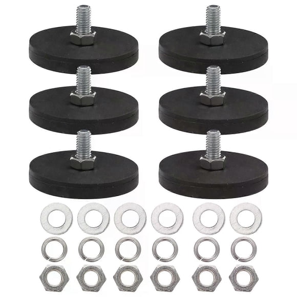 6Pcs M6 Rubber Coated Magnets Car Roof Light Mounting Threaded Studs Magnetic Base Mount Hardware Camera Mounting Plate Magnetic