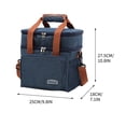 thumbnail image 2 of Bento Lunch Bag With Insulated Double Layer Compartment 10 in x 7 in x 5 in Thickened Cationic Fabric Portable Handle, 2 of 4