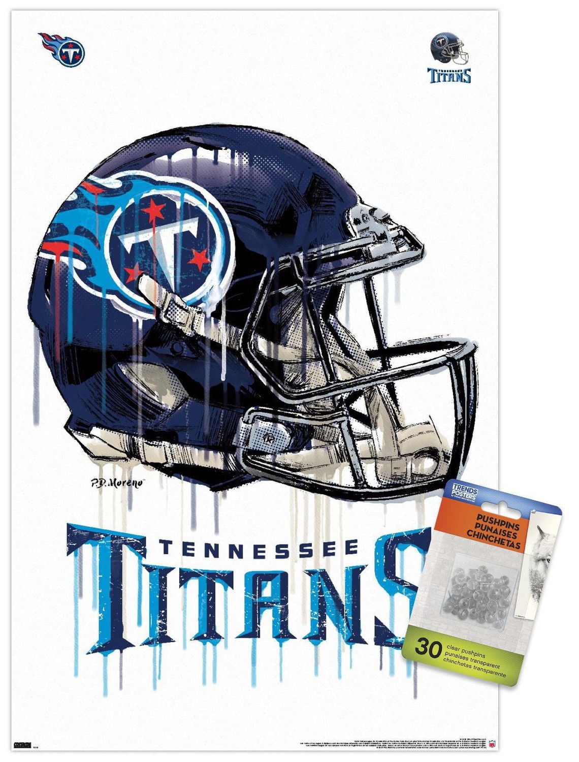NFL Tennessee Titans - Drip Helmet 20 Wall Poster