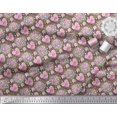 thumbnail image 2 of Soimoi Moss Georgette Fabric Leaves & Rose Floral Decor Fabric Printed Yard 42 Inch Wide, 2 of 3