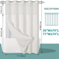 thumbnail image 3 of CNKOO [Rideau de Douche Beige] Rideau de Douche Beige en Polyester Sans Crochets à Tissage Gaufré / Ensemble de Rideaux de Salle de Bain d'Hôtel de Haute Qualité 230 G/m2 avec Doublure à Boutons-Pression Plusieurs Tailles Universel pour Tous S, 3 of 7