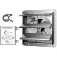 thumbnail image 2 of Ventilateur d'Extraction à Persiennes de 14 Pouces en Aluminium à Grande Vitesse 1600 Tr/min, 1000 CFM, Argent, avec Thermostat Programmable Réglable, 2 of 10