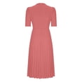 thumbnail image 5 of LOVZFMLL Robe d'Été pour Femme Grande Taille2025 Décontractée à Manches Courtes Taille Empire Coupe Ample Évasée Plissée Maxi Robe T-Shirt Rose P, 5 of 5