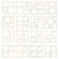 thumbnail image 1 of Miangastore Ensemble de 16 Pcs de Ressources d'Apprentissage de Gabarits de Formes Primaires Aide au Traçage Géométrique, 1 of 8