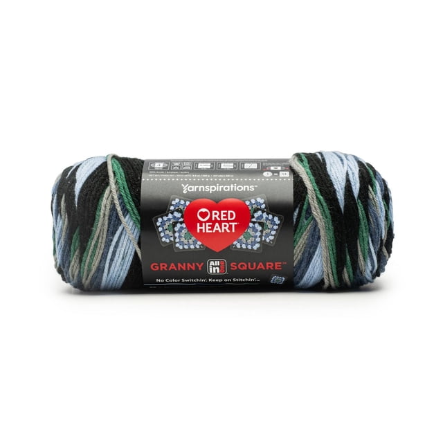 Red Heart® All In One Granny Square™ #4 Worsted (Medium) Acrylic Yarn 8.8oz/250g 417 Yards