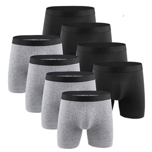 Qulqfy Boxers Mémoires 8 Pack Performance Slips de boxeur en coton stretch Long Leg Breathable pour hommes Slip M pour homme