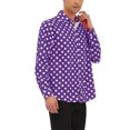 thumbnail image 4 of INSPIRE CHIC Men's Shirt Polka Dots Pattern Point Collar Long Sleeve Button Down Shirt 42 Purple, 4 of 7
